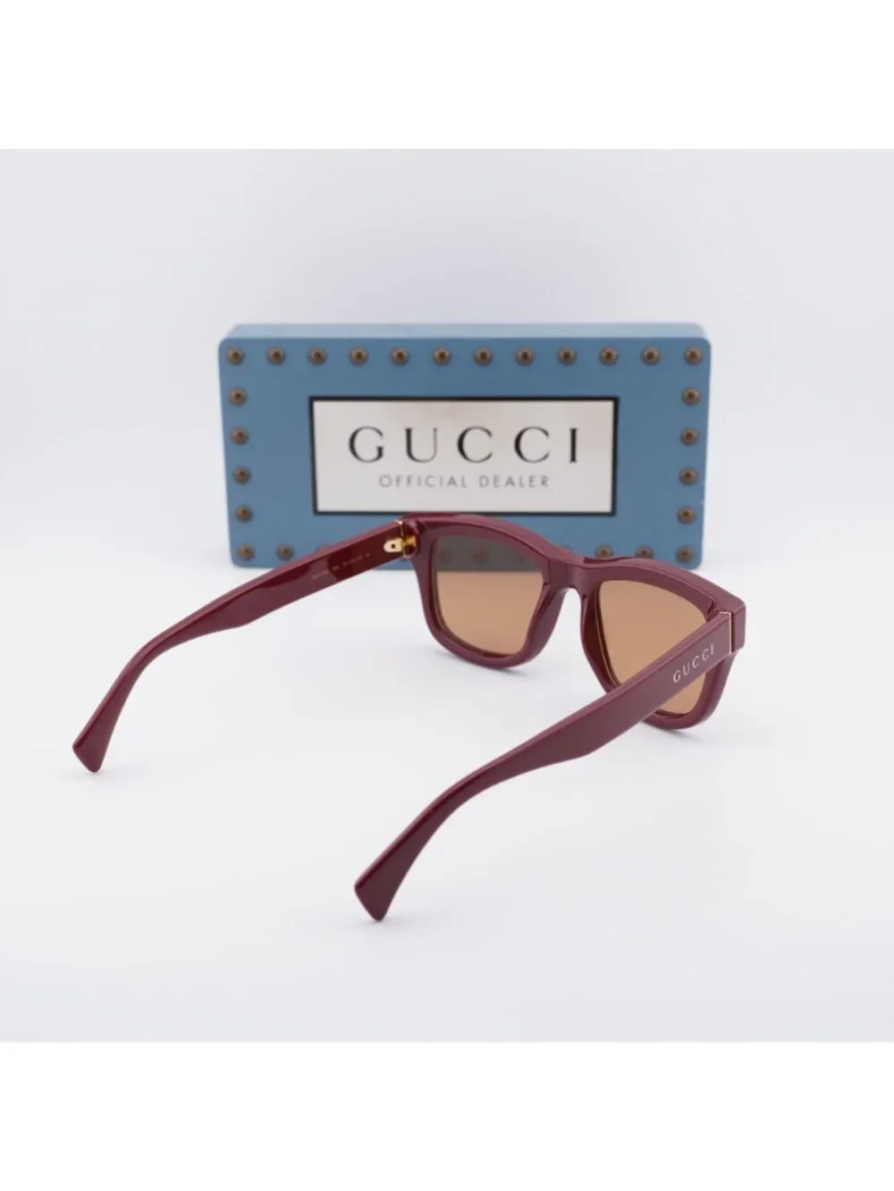Gucci GG1135S 003 Square Sunglasses - Burgundy / Brown